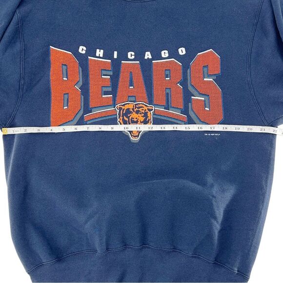 Chicago Bears 1997 Vintage Pro Player NFL Navy Blue Orange Sweater Size Large - Picture 9 of 12